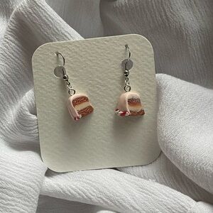 Handmade Clay Cake Slice Earrings